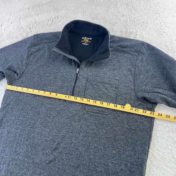 ARIAT‎ Rebar 1/4 Zip Pullover Shirt Men's LARGE Gray Long Sleeve Workwear - Picture 8 of 10